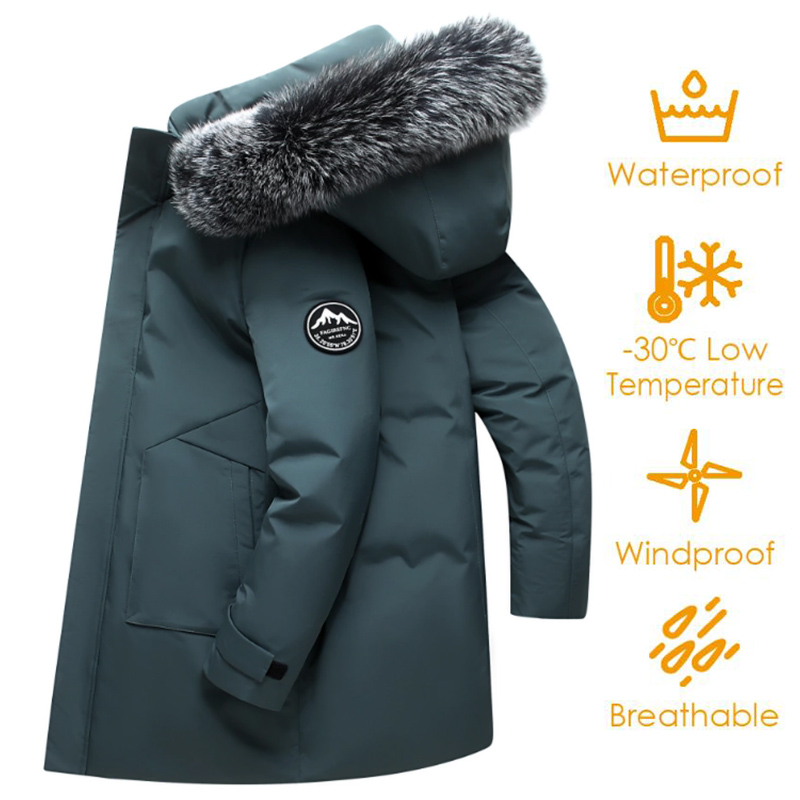 Down Jacket Packable - ฤดูใบไม้ร่วงฤดูหนาวผู้ชายWindproofลงเสื้อแจ็คเก็ตบุรุษเป็ดสีขาวลงHooded Jacket Parkasหลายกระเป๋าเสื้อกันหนาวชายLZLLTT