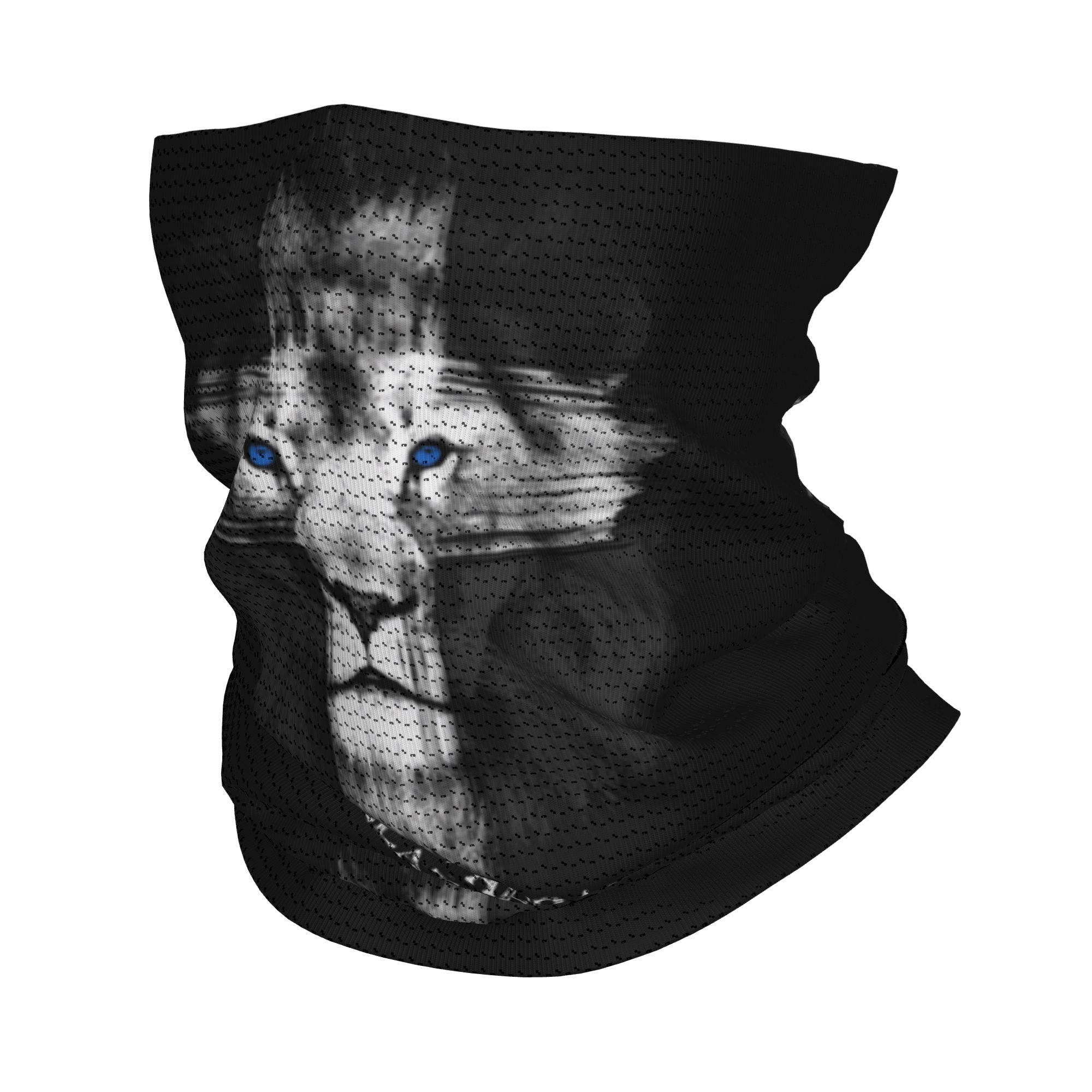 Neck Gaiter Fleece - ผ้าพันคอแบบหลอดลายสิงโตแห่งยูดาห์และไม้กางเขนพระเยซู สำหรับฤดูหนาว เหมาะสำหรับเดินป่า ล่าสัตว์ ผ้าพันคอคริสเตียน ผ้าปิดหน้า
