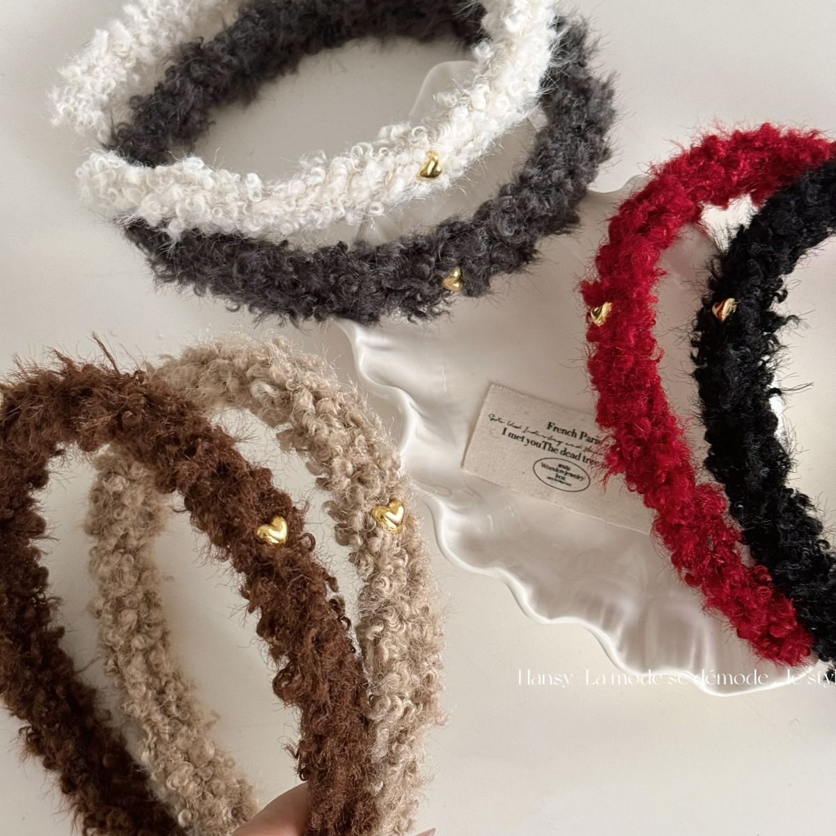 Winter Headband Fleece - ที่คาดผมผ้าฟลีซขนนุ่มสไตล์วินเทจ ถักไหมพรม สำหรับผู้หญิงและเด็กผู้หญิง ดีไซน์เรียบหรู อเนกประสงค์ เหมาะเป็นเครื่องประดับสำหรับเทศกาลคริสต์มาส