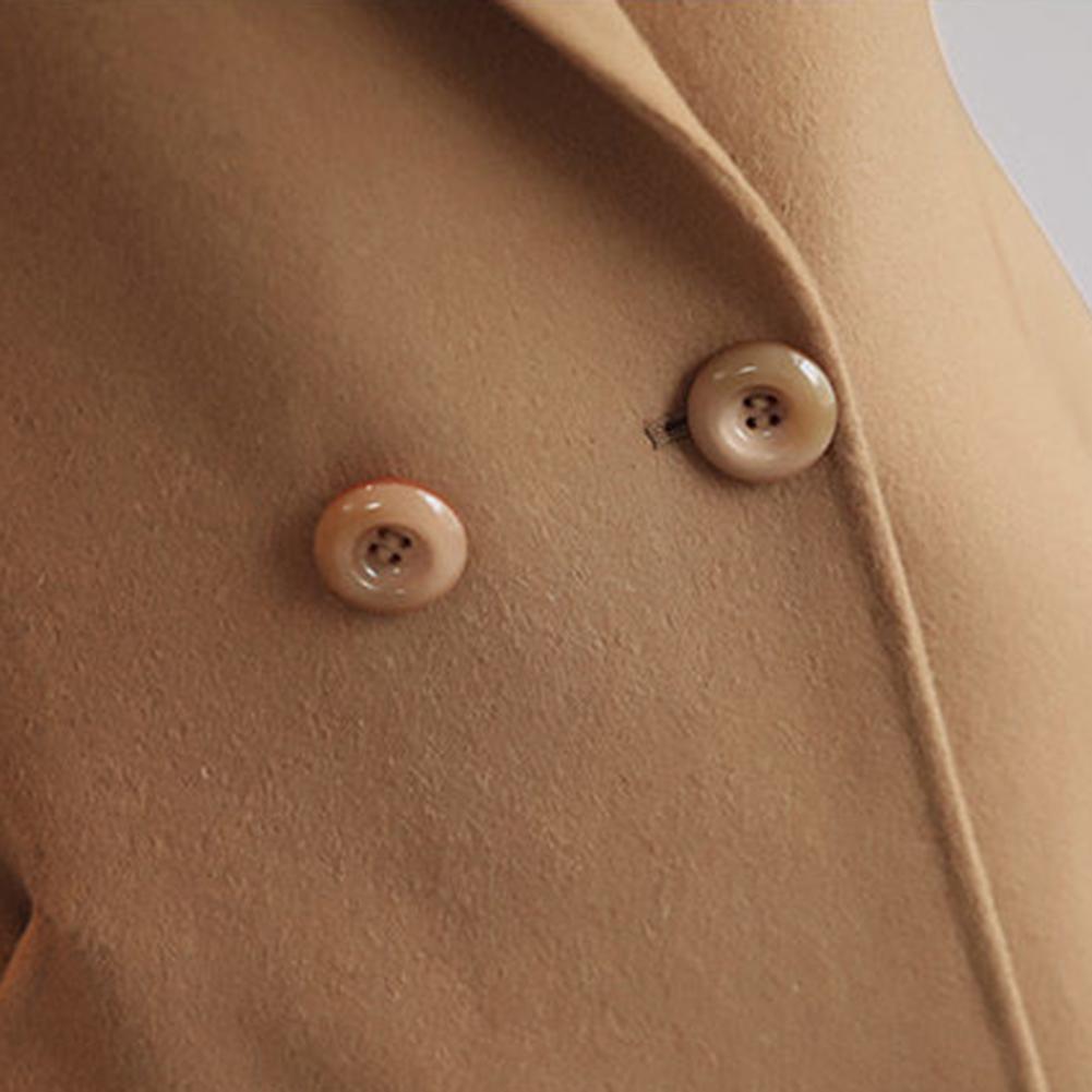 Wool Coat Peacoat - เสื้อโค้ทขนสัตว์ผู้หญิงแบบหรูหรา ปี 2025 ปกแบบนอตช์ กระดุมแถวเดียว ทรงพีโค้ทลำลอง