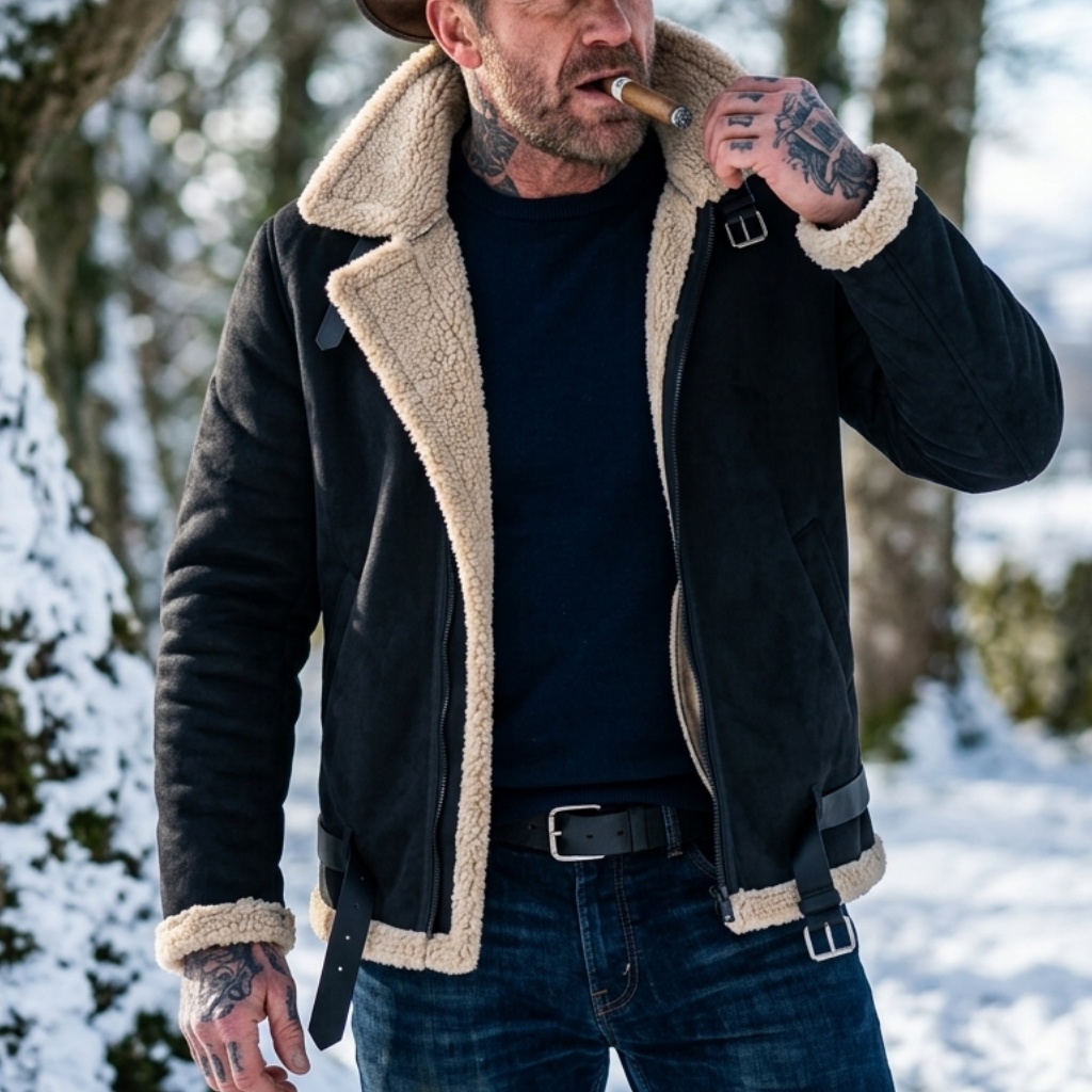 Down Jacket Packable - เสื้อแจ็คเก็ตหนังกลับเทียมบุขนแกะสำหรับผู้ชาย เสื้อโค้ทอุ่นๆ สำหรับล่าสัตว์ เดินป่า กันลม สวมใส่สบายๆ