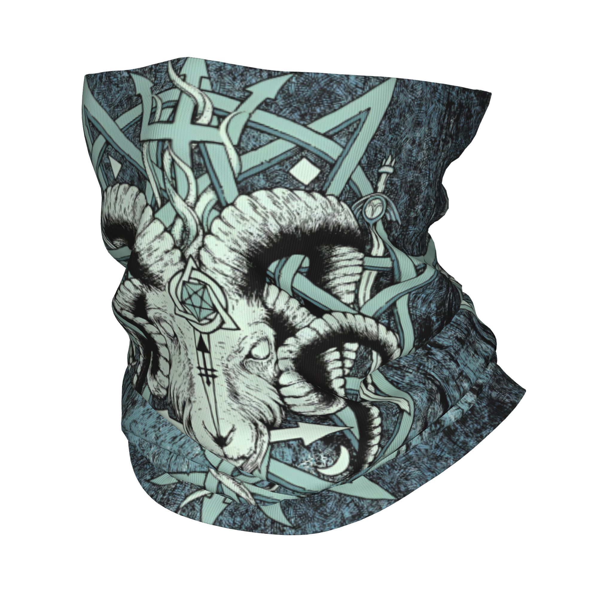 Neck Gaiter Fleece - ผ้าพันคอแบบพันคอ ลายบาโฟเมต แพนท์ราแกรม สำหรับผู้ชายและผู้หญิง กันลม อุ่นในฤดูหนาว