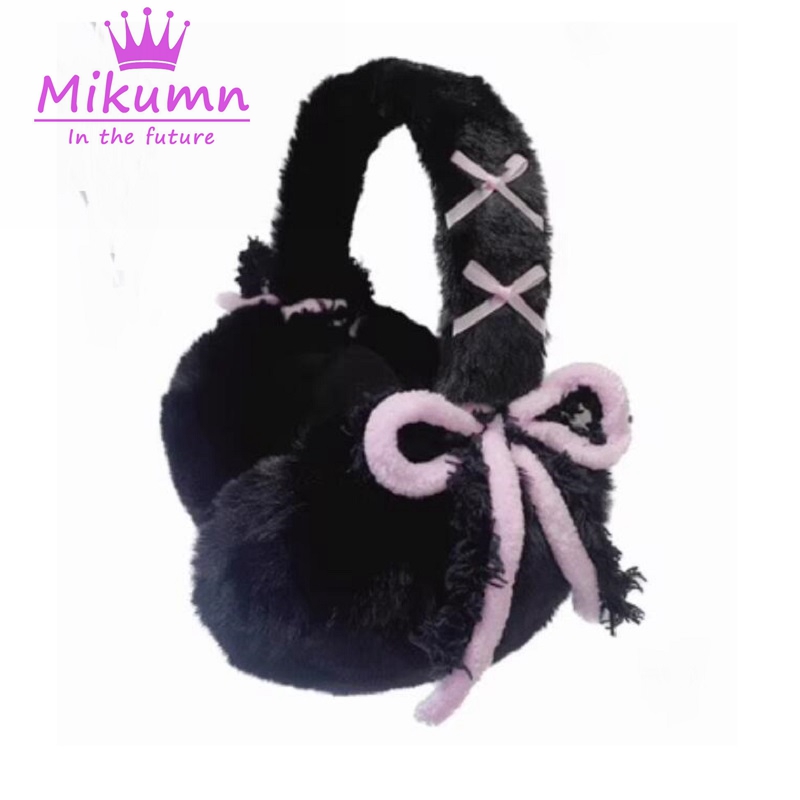 Earmuffs Foldable - Mikumn Harajuku Y2k น่ารักหวาน Bow Plush