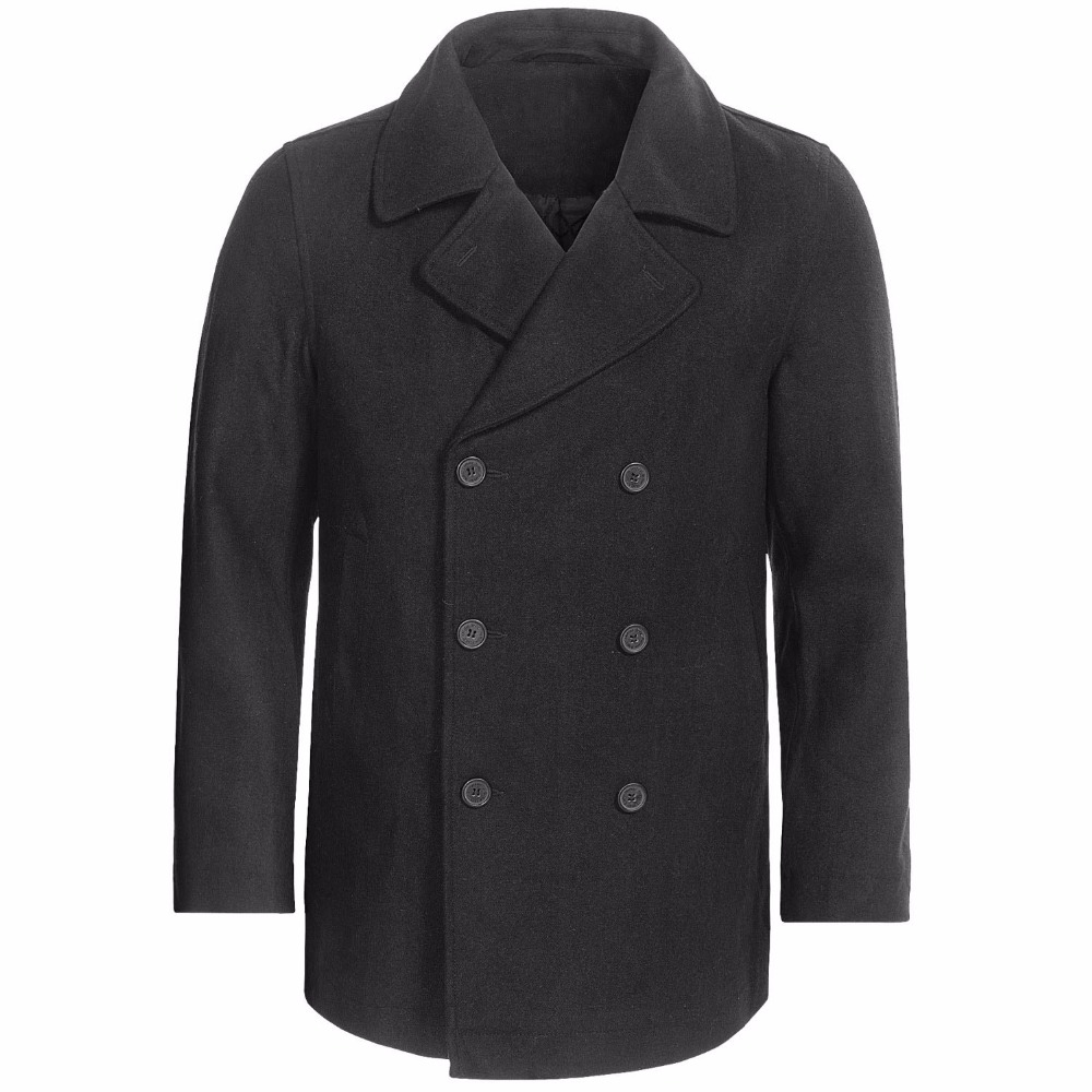 Wool Coat Peacoat - Custom Made Charcoal สีเทา Pea Coat