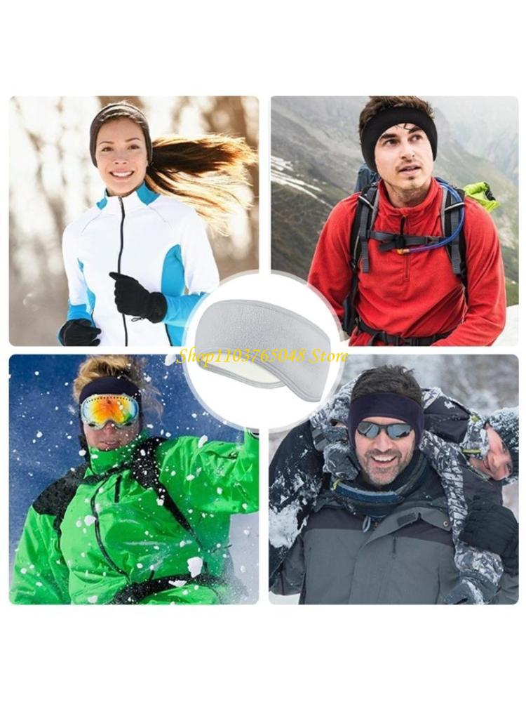 Winter Headband Fleece - R53E ขนแกะที่อุ่นขึ้นในฤดูหนาวขนแกะสายยางยังคงอบอุ่นสำหรับการเล่นสกีเต็มรูป