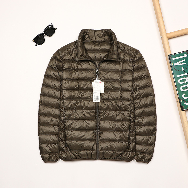 Down Jacket Packable - ฤดูใบไม้ร่วงและฤดูหนาวใหม่ 2024 ชายน้ําหนักเบาลงเสื้อแจ็คเก็ตStand Collar PlusขนาดเยาวชนUltra-บางแบบพกพาลงสั้นเสื้อ