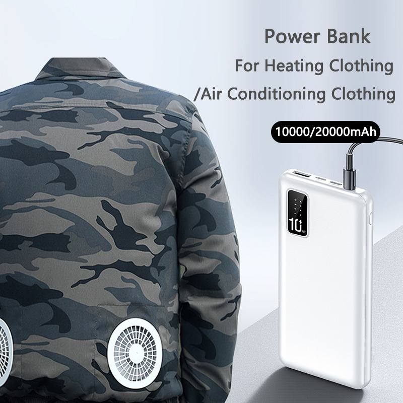 Heated Vest Battery - 20000mAh Power Bank สําหรับเสื้อกั๊กอุ่นแจ็คเก็ตเครื่องปรับอากาศเสื้อผ้า Powerbank 7.4V