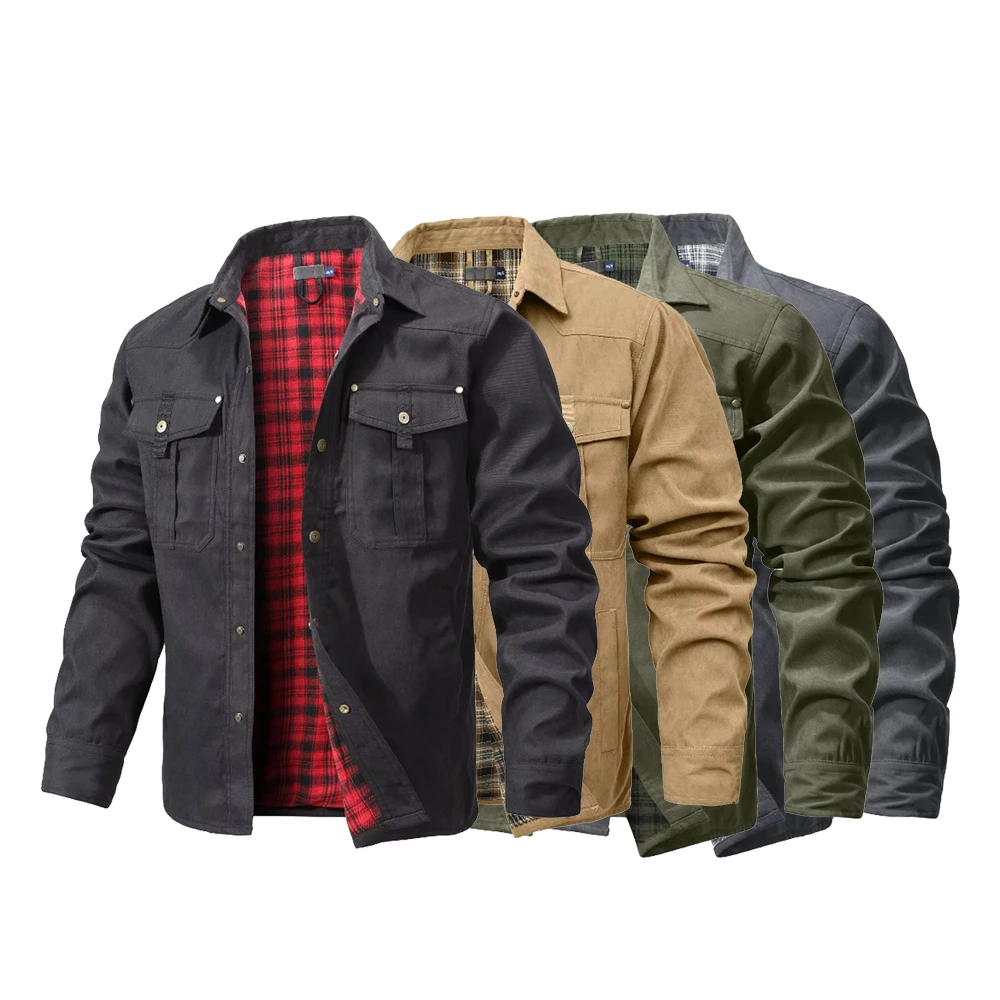เสื้อแจ็คเก็ตผู้ชาย ผ้าฟลานเนล - Flannel Shirt Lined บทวิจารณ์และราคา