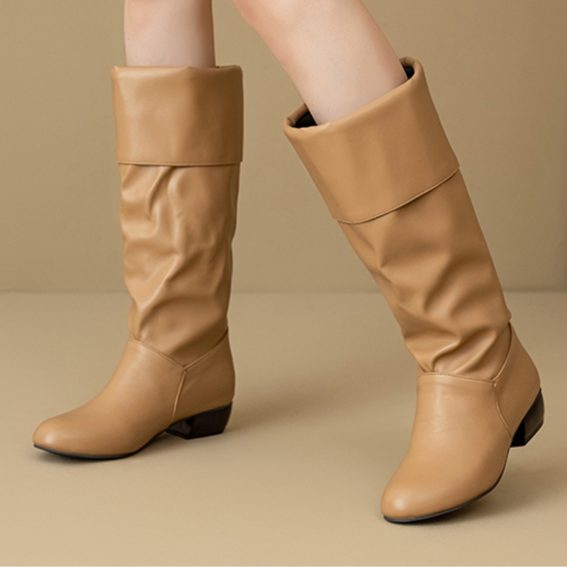 รองเท้าบูทสูงถึงเข่าแบบสวม จีบ - Waterproof Winter Boot บทวิจารณ์และราคา