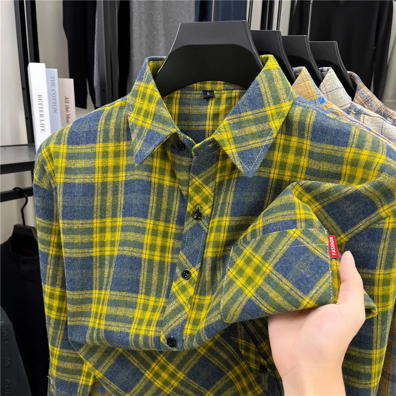 เสื้อเชิ้ตผู้ชายลายสก็อตแบบเรโ - Flannel Shirt Lined บทวิจารณ์และราคา