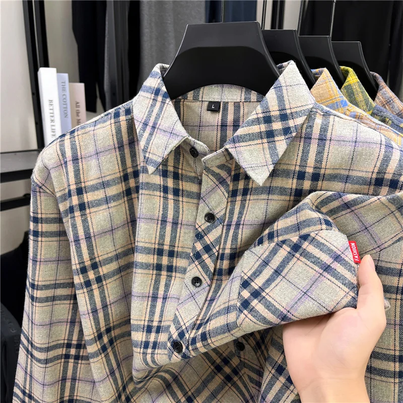 เสื้อเชิ้ตผู้ชายลายสก็อตแบบเรโ - Flannel Shirt Lined บทวิจารณ์และราคา