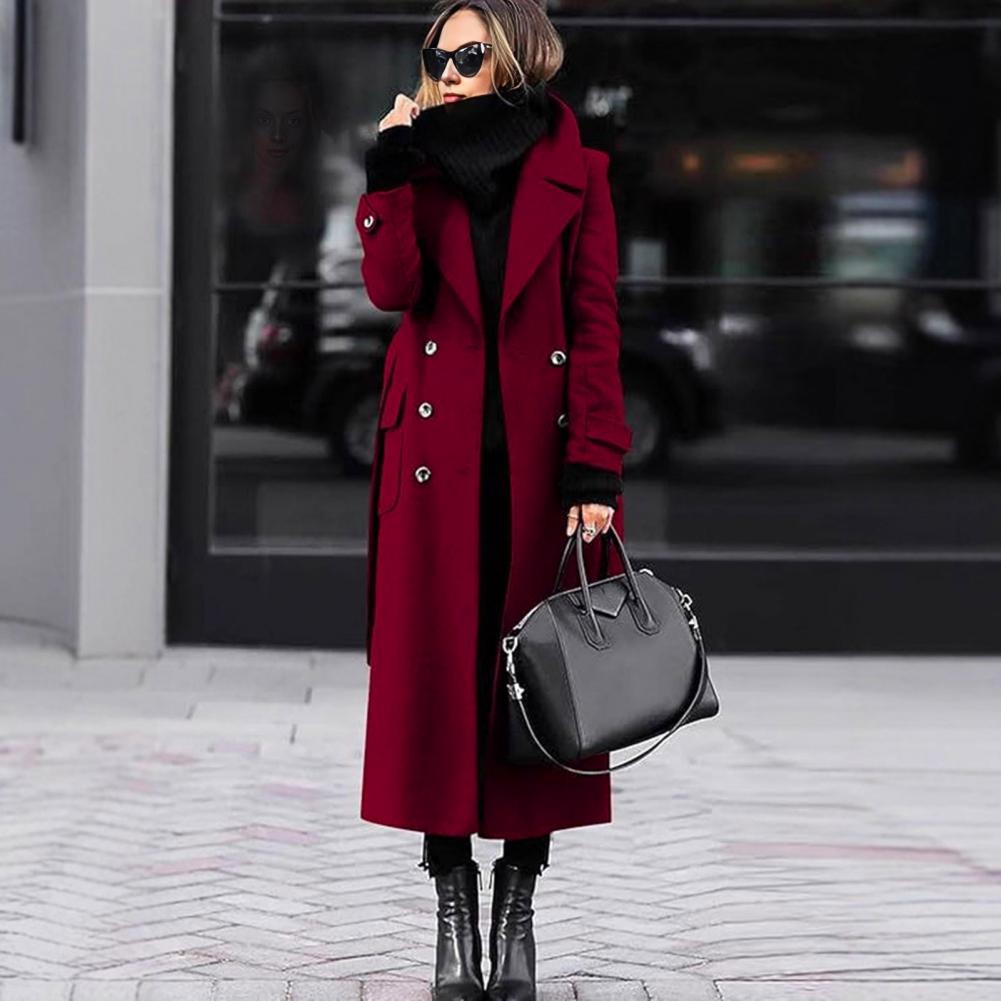 เสื้อโค้ทแขนยาวสำหรับผู้หญิง เ - Wool Coat Peacoat บทวิจารณ์และราคา