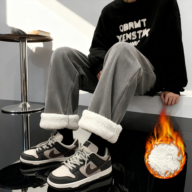 กางเกงขายาวผู้ชายผ้าขนแกะหนานุ - Corduroy Pant Warm บทวิจารณ์และราคา