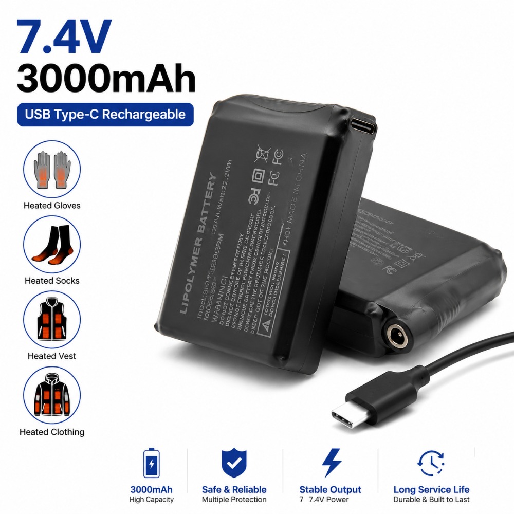 7.4V 3000mah ถุงมืออุ่นแบตเตอร - Heated Vest Battery บทวิจารณ์และราคา