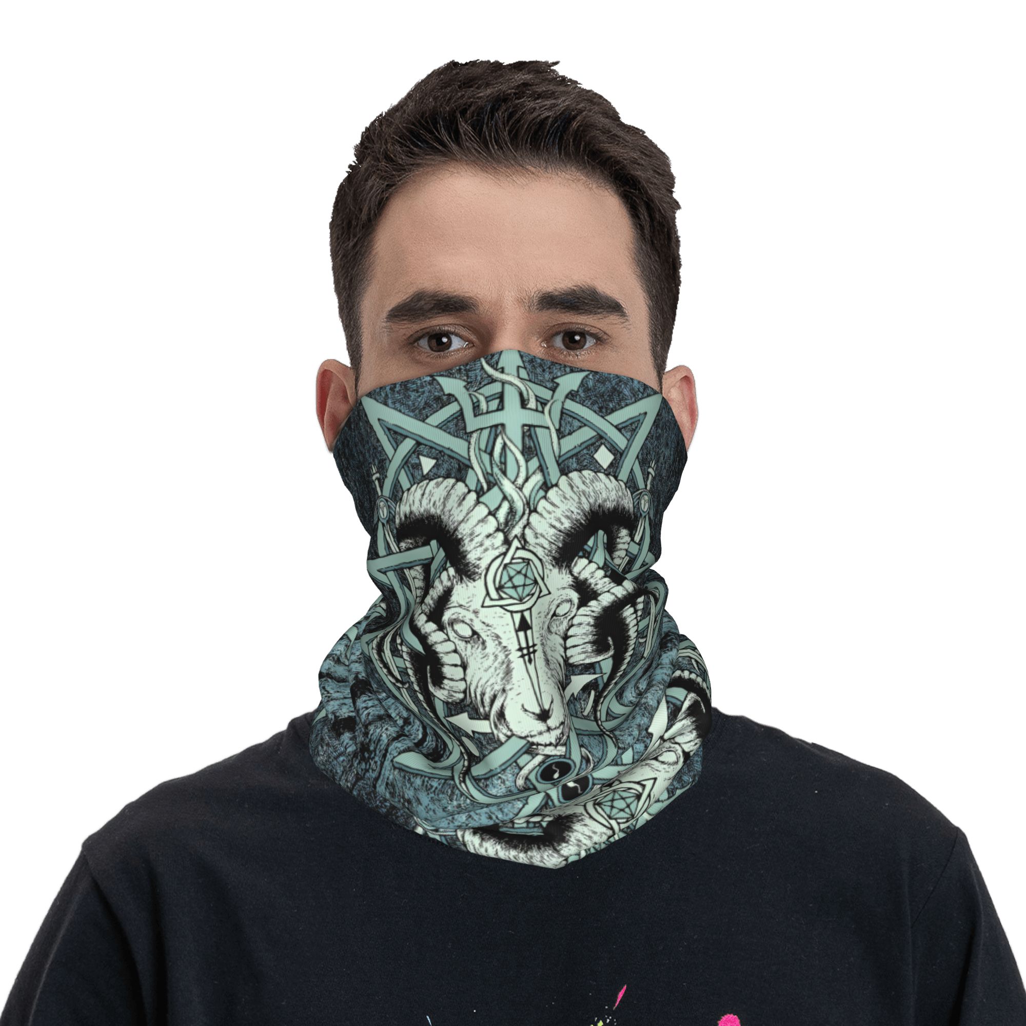 ผ้าพันคอแบบพันคอ ลายบาโฟเมต แพ - Neck Gaiter Fleece บทวิจารณ์และราคา