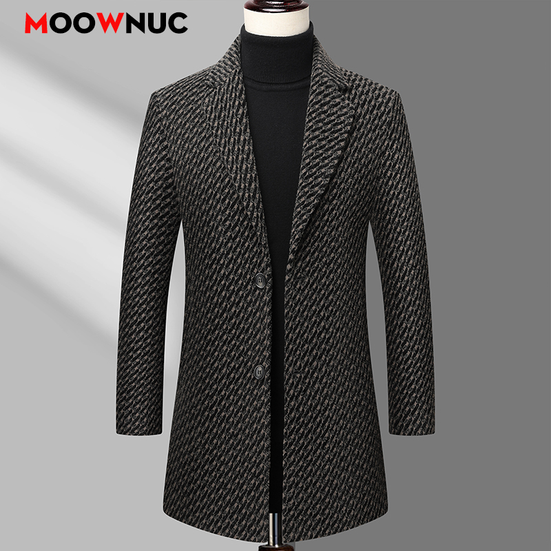 เสื้อโค้ทผู้ชาย เสื้อแจ็คเก็ตข - Wool Coat Peacoat บทวิจารณ์และราคา