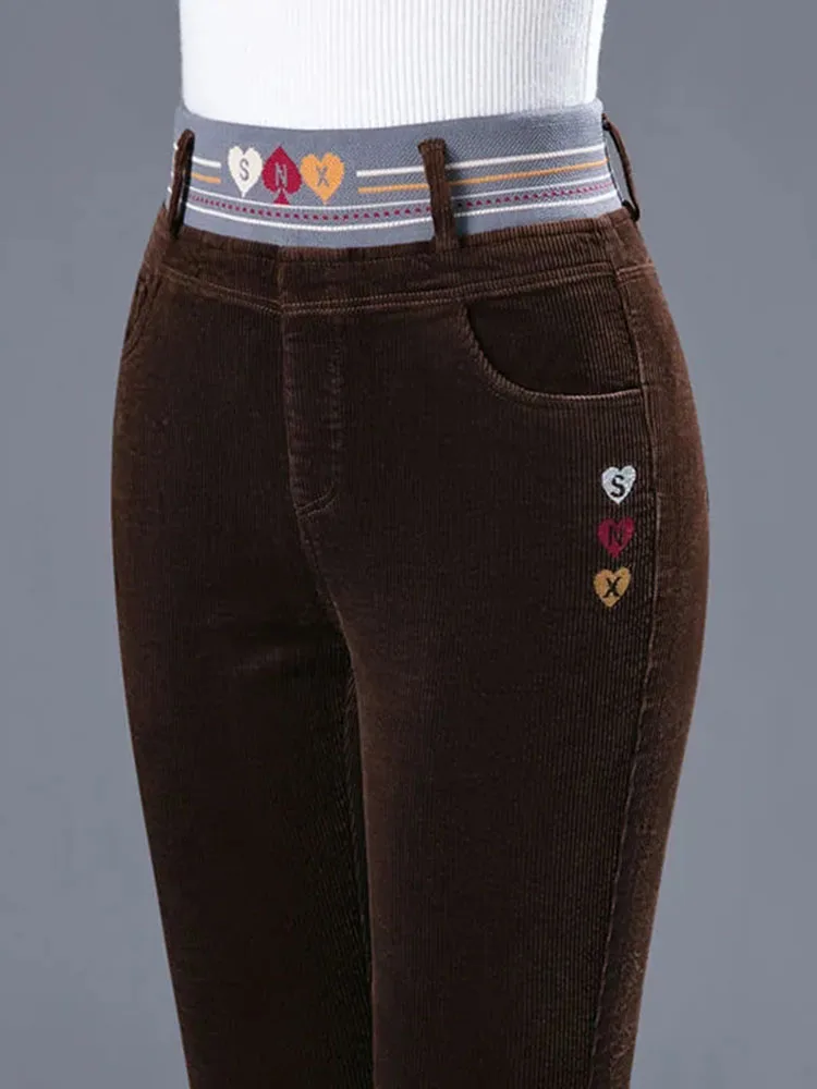 ฤดูหนาว Thicken Plush เรียงราย - Corduroy Pant Warm บทวิจารณ์และราคา