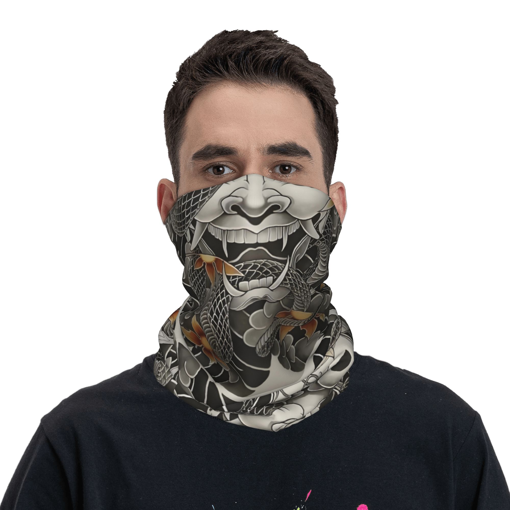 ผ้าพันคอแบบสวมศีรษะลายซามูไร โ - Neck Gaiter Fleece บทวิจารณ์และราคา