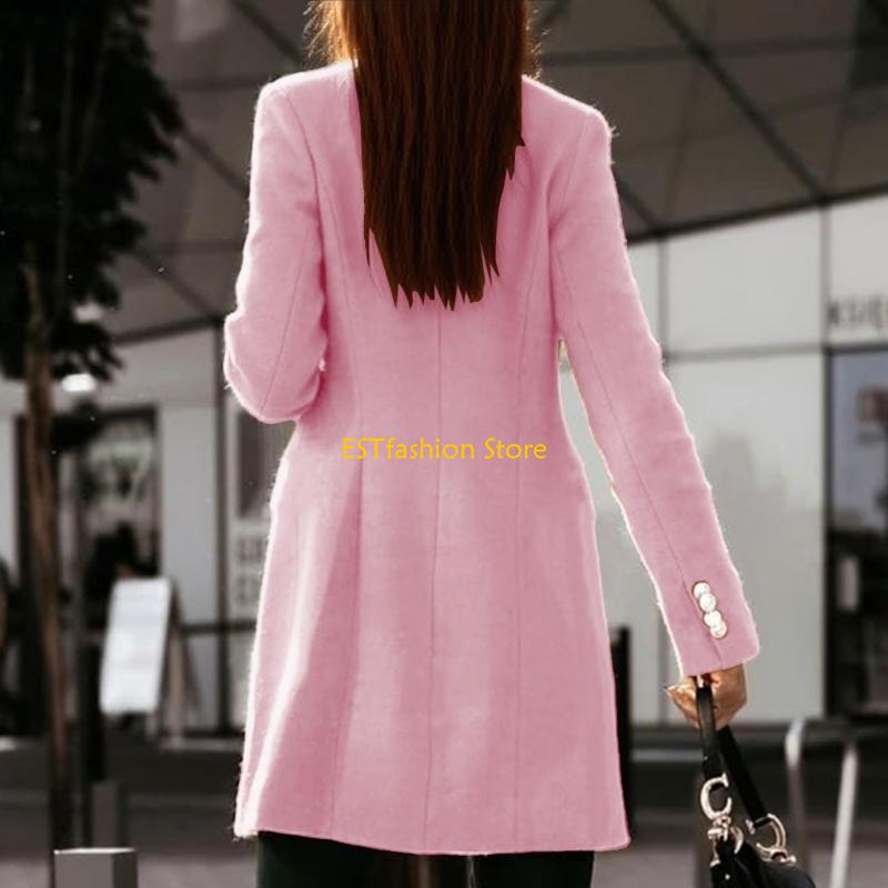 Y5GC สตรีฤดูใบไม้ร่วงฤดูหนาวเส - Wool Coat Peacoat บทวิจารณ์และราคา