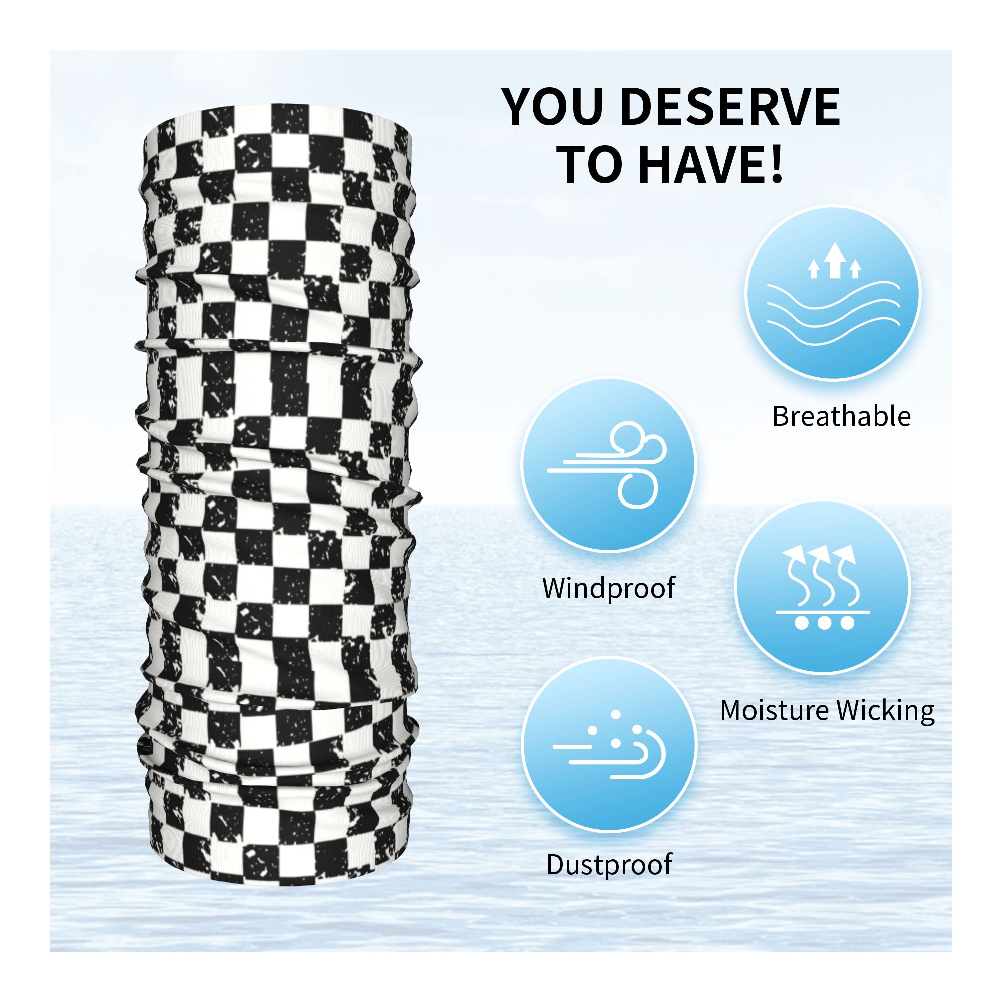 ผ้าพันคอแบบย้อนยุค ลายธงชาติ ส - Neck Gaiter Fleece บทวิจารณ์และราคา