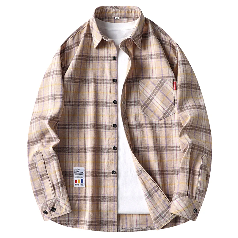 เสื้อเชิ้ตผู้ชายลายตารางลำลอง  - Flannel Shirt Lined บทวิจารณ์และราคา