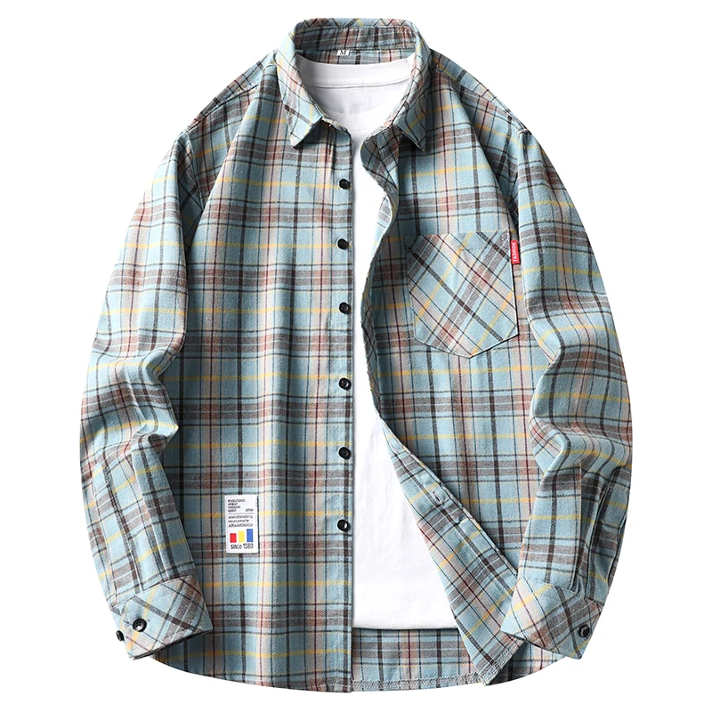 เสื้อเชิ้ตผู้ชายลายตารางลำลอง  - Flannel Shirt Lined บทวิจารณ์และราคา
