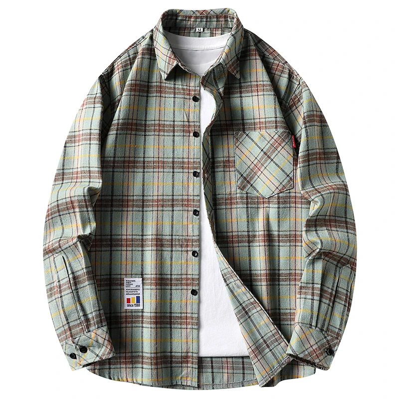 เสื้อเชิ้ตผู้ชายลายตารางลำลอง  - Flannel Shirt Lined บทวิจารณ์และราคา
