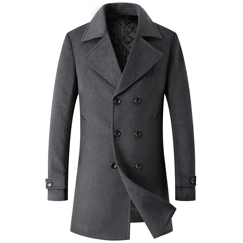 เสื้อโค้ทกระดุมสองแถวสำหรับผู้ - Wool Coat Peacoat บทวิจารณ์และราคา