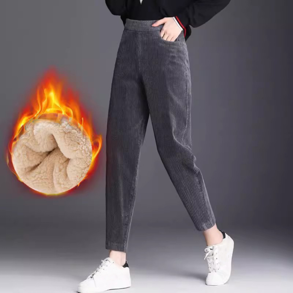 1pcs ผู้หญิงฤดูใบไม้ร่วงฤดูหนา - Corduroy Pant Warm บทวิจารณ์และราคา